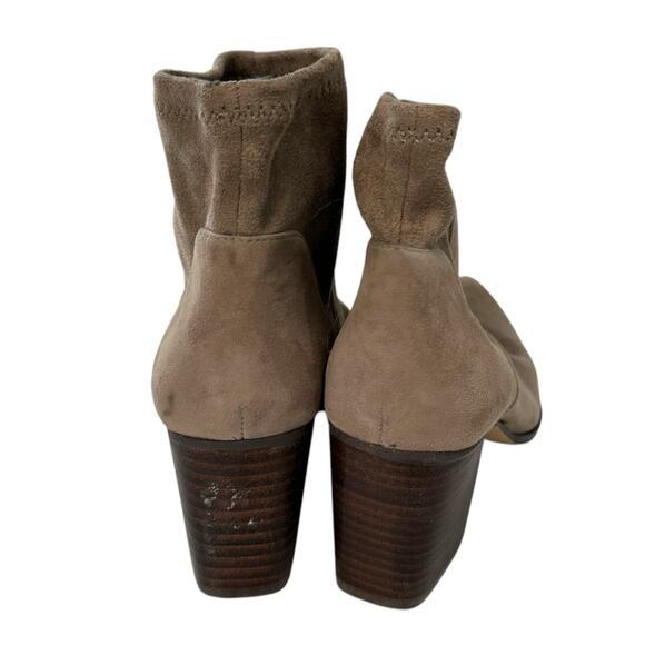 Sole Society Gray Suede Leather Heeled Booties Ankle Boots 7 Medium Classic - Picture 3 of 5